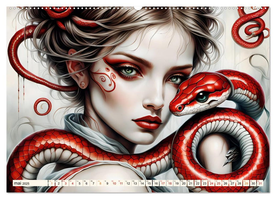 Adoratrice de serpents (CALVENDO Calendrier supérieur 2025)