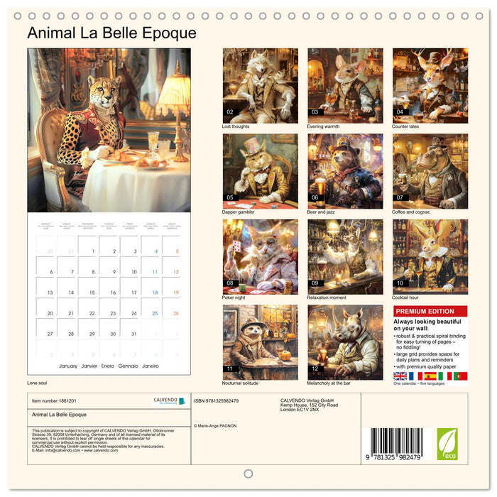 Animal La Belle Epoque (CALVENDO Monthly Calendar 2025)