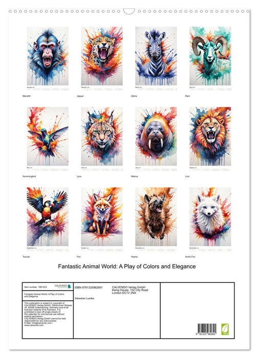 Fantastic Animal World: A Play of Colors and Elegance (CALVENDO Monthly Calendar 2025)