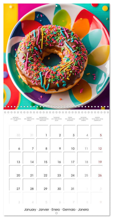 Happy birthday with ai donuts (CALVENDO Monthly Calendar 2025)