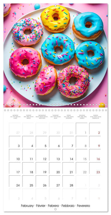 Happy birthday with ai donuts (CALVENDO Monthly Calendar 2025)