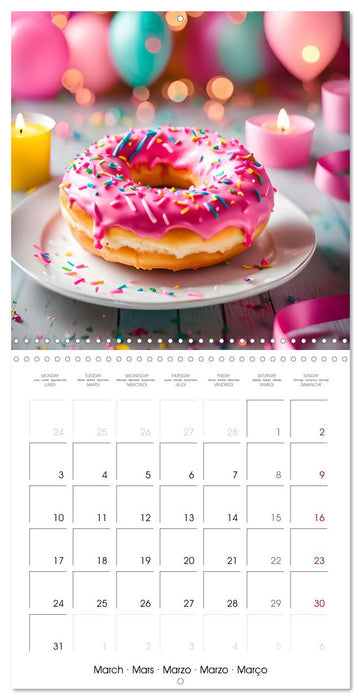 Happy birthday with ai donuts (CALVENDO Monthly Calendar 2025)