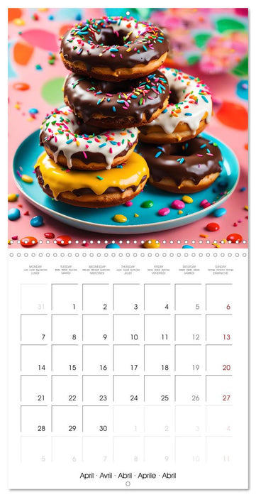 Happy birthday with ai donuts (CALVENDO Monthly Calendar 2025)