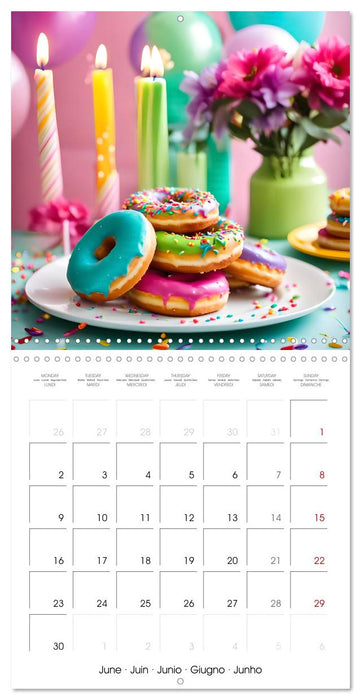 Happy birthday with ai donuts (CALVENDO Monthly Calendar 2025)