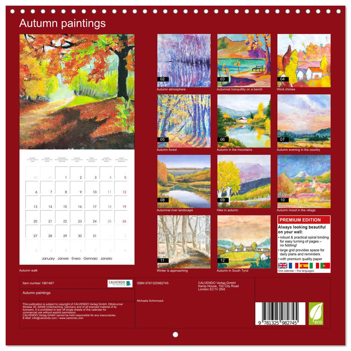 Autumn paintings (CALVENDO Monthly Calendar 2025)