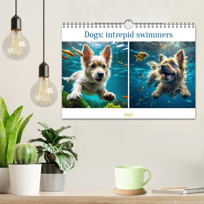 Dogs: intrepid swimmers (CALVENDO Monthly Calendar 2025)