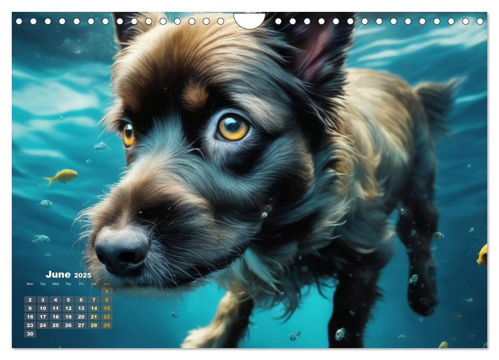 Dogs: intrepid swimmers (CALVENDO Monthly Calendar 2025)