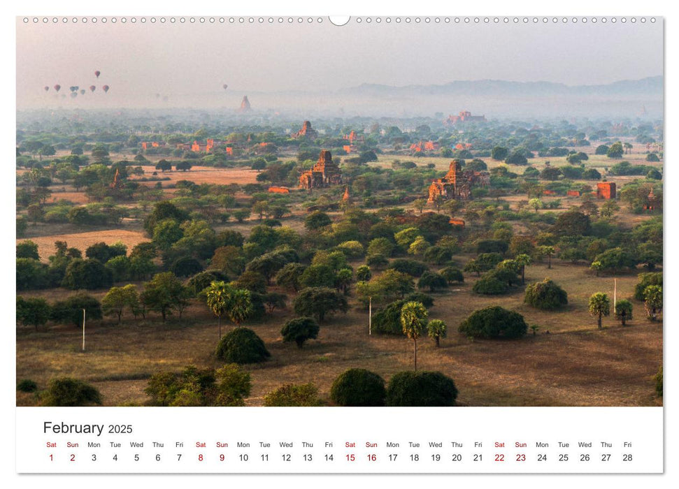 Bagan - Pagodas in the forest (CALVENDO Monthly Calendar 2025)