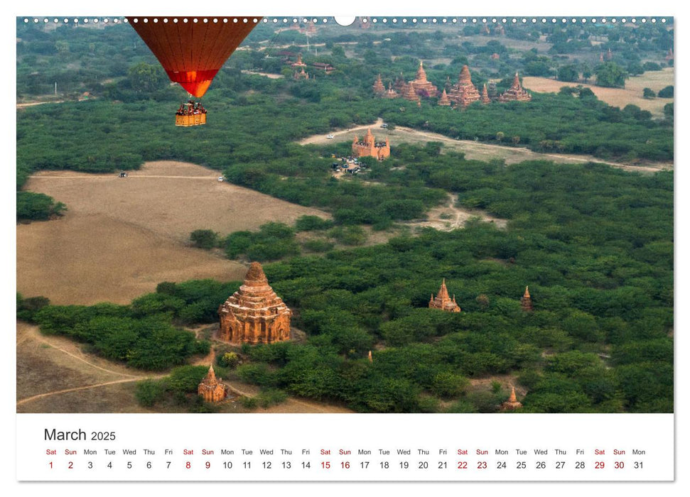 Bagan - Pagodas in the forest (CALVENDO Monthly Calendar 2025)