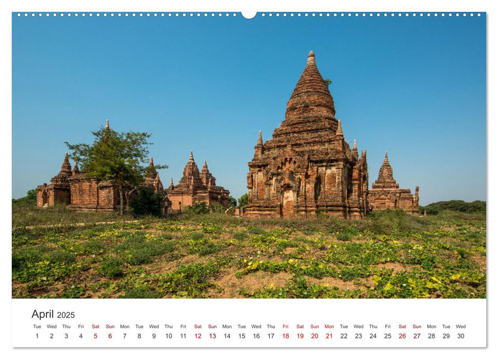 Bagan - Pagodas in the forest (CALVENDO Monthly Calendar 2025)