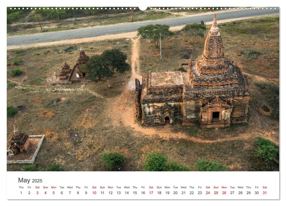 Bagan - Pagodas in the forest (CALVENDO Monthly Calendar 2025)