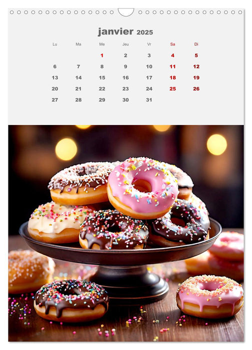 Les aventures sucrées des donuts (CALVENDO Calendrier mensuel 2025)