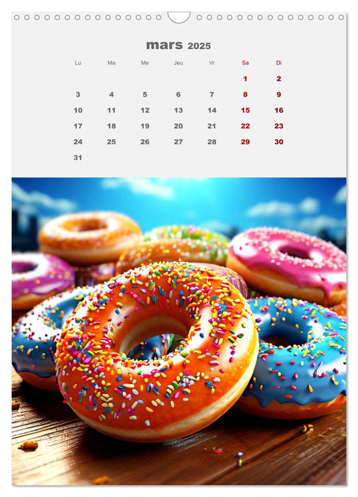 Les aventures sucrées des donuts (CALVENDO Calendrier mensuel 2025)