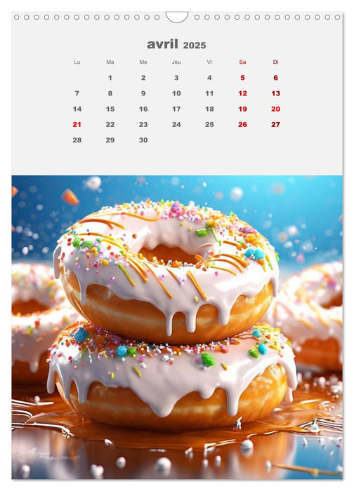 Les aventures sucrées des donuts (CALVENDO Calendrier mensuel 2025)