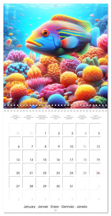 Sea Creatures of the Coral Reefs (CALVENDO Monthly Calendar 2025)