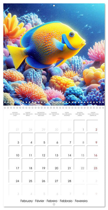 Sea Creatures of the Coral Reefs (CALVENDO Monthly Calendar 2025)