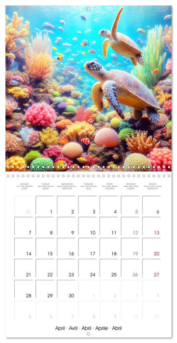 Sea Creatures of the Coral Reefs (CALVENDO Monthly Calendar 2025)