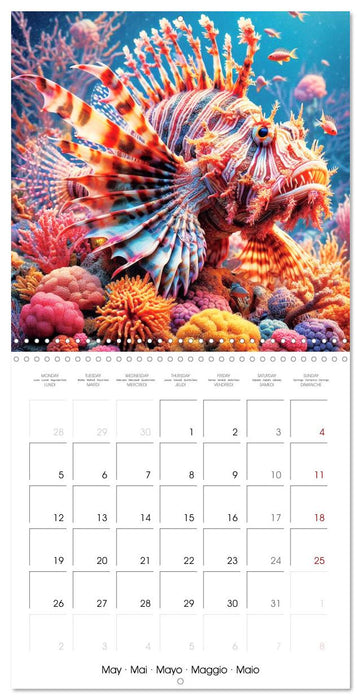 Sea Creatures of the Coral Reefs (CALVENDO Monthly Calendar 2025)