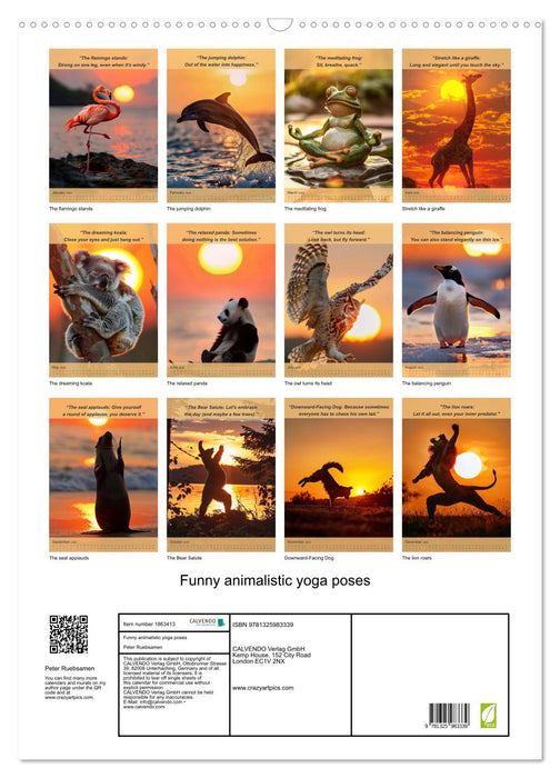 Funny animalistic yoga poses (CALVENDO Monthly Calendar 2025)