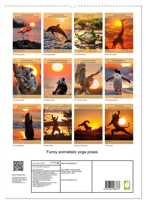 Funny animalistic yoga poses (CALVENDO Premium-Calendar 2025)