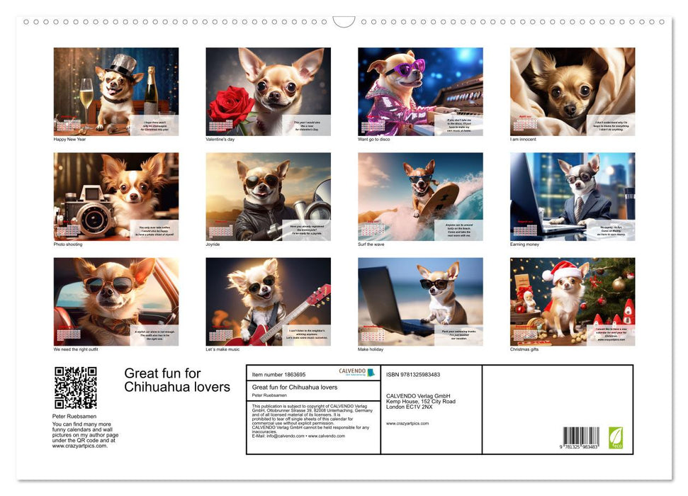 Great fun for Chihuahua lovers (CALVENDO Monthly Calendar 2025)