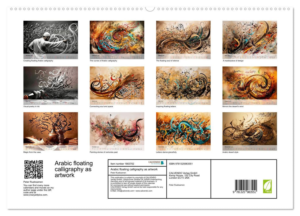 Arabic floating calligraphy as artwork (CALVENDO Premium-Calendar 2025)