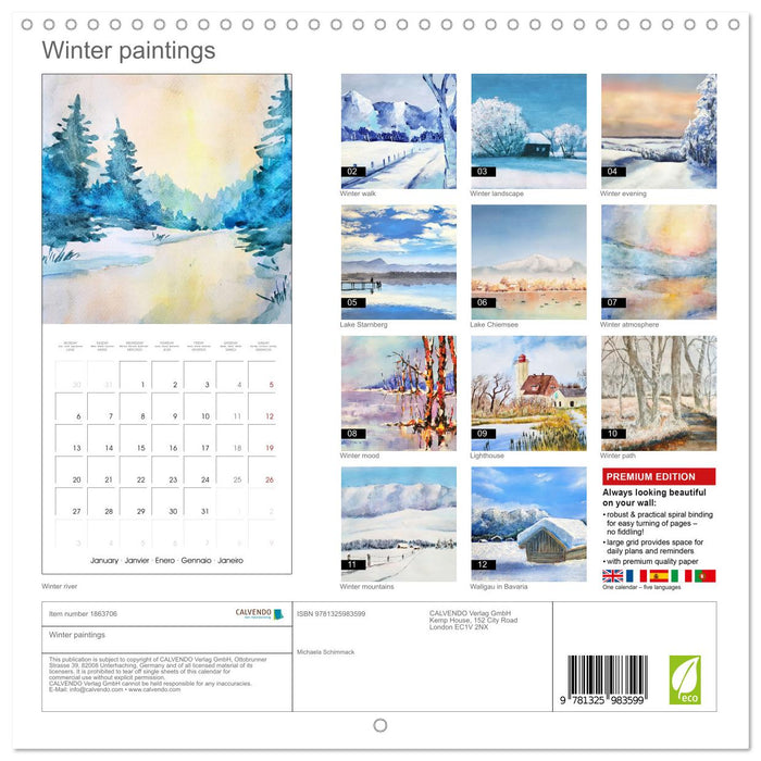 Winter paintings (CALVENDO Monthly Calendar 2025)