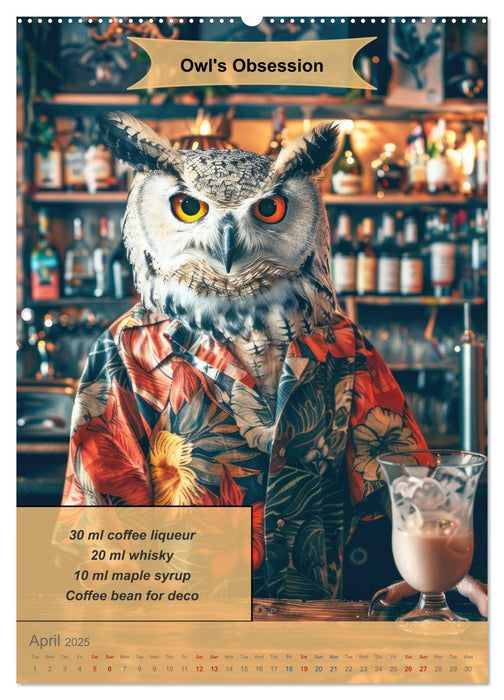 Animal cocktail creations for bartenders (CALVENDO Monthly Calendar 2025)