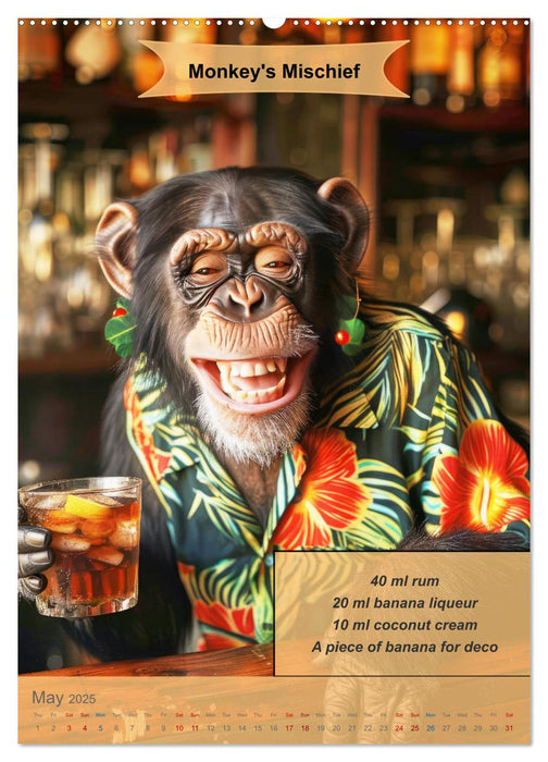 Animal cocktail creations for bartenders (CALVENDO Monthly Calendar 2025)