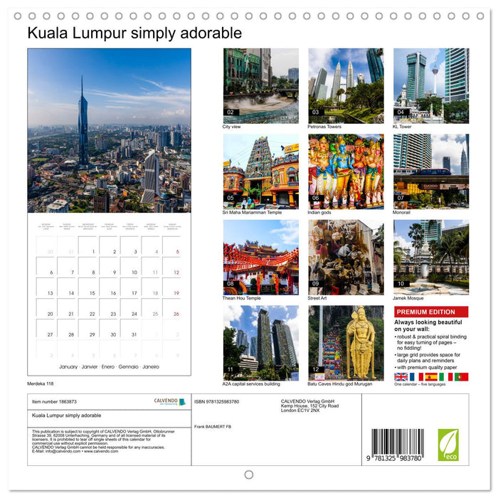 Kuala Lumpur simply adorable (CALVENDO Monthly Calendar 2025)