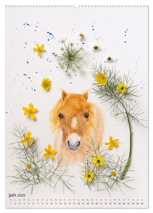 Animaux à l'aquarelle et végétaux (CALVENDO Calendrier mensuel 2025)