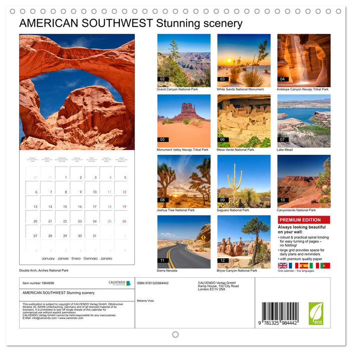 AMERICAN SOUTHWEST Stunning scenery (CALVENDO Monthly Calendar 2025)