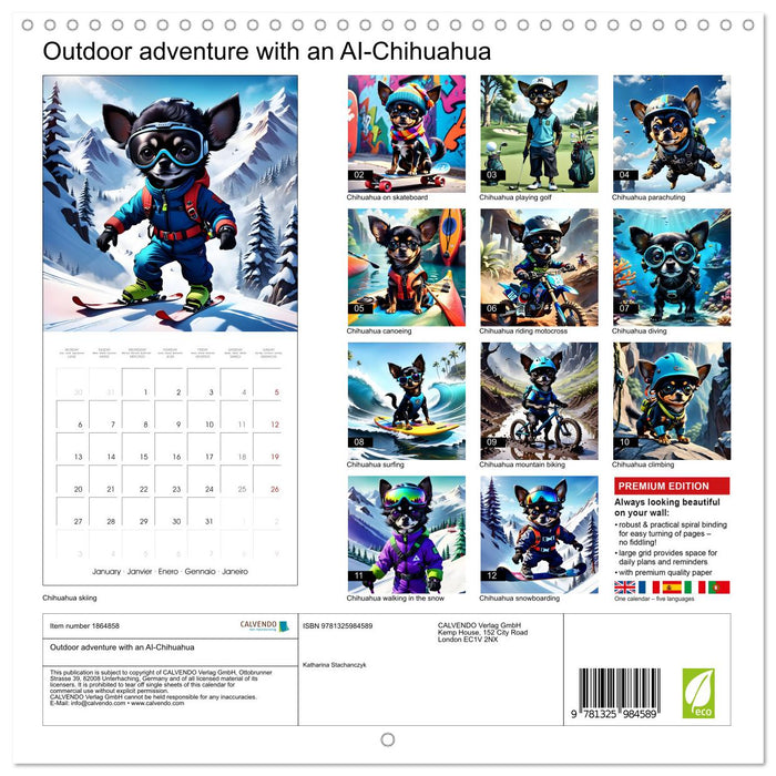 Outdoor adventure with an AI-Chihuahua (CALVENDO Monthly Calendar 2025)