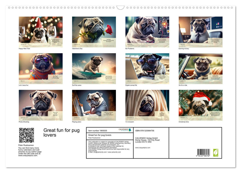 Great fun for pug lovers (CALVENDO Monthly Calendar 2025)