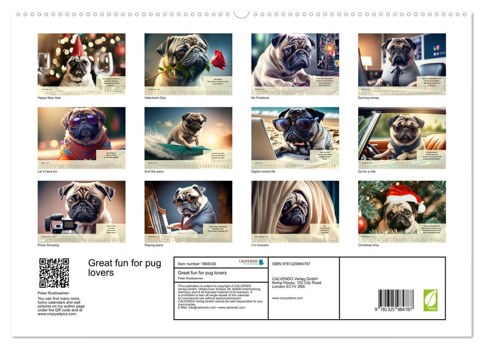 Great fun for pug lovers (CALVENDO Premium-Calendar 2025)