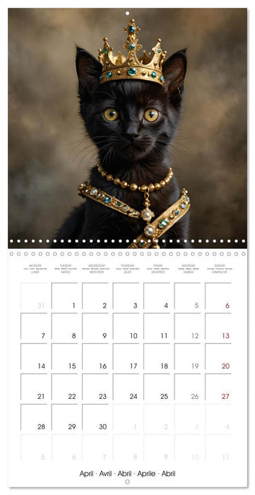 Kitten kings - Cute kings of hearts (CALVENDO Monthly Calendar 2025)