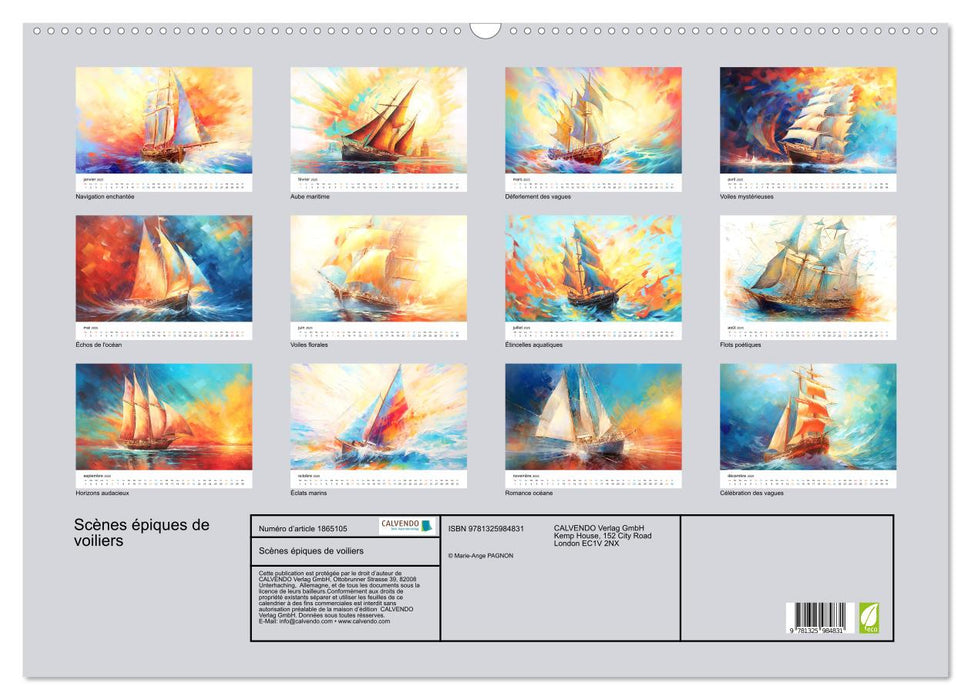 Scènes épiques de voiliers (CALVENDO Calendrier mensuel 2025)