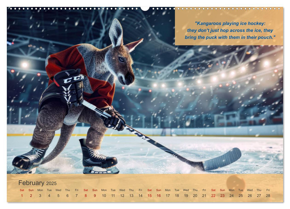 The most charming ice hockey animals in action (CALVENDO Monthly Calendar 2025)