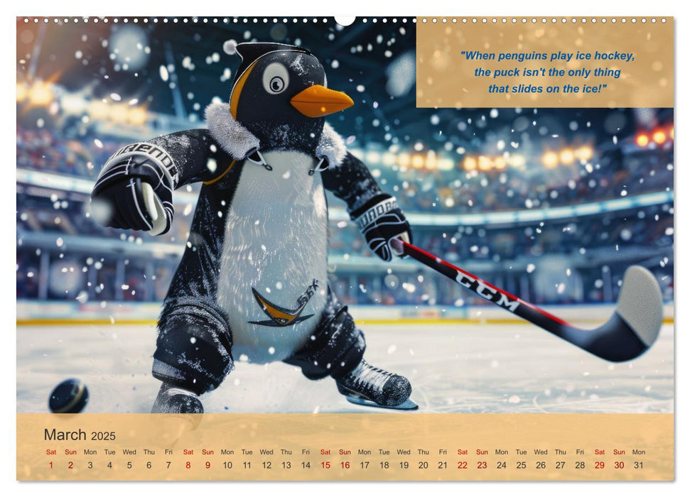 The most charming ice hockey animals in action (CALVENDO Monthly Calendar 2025)