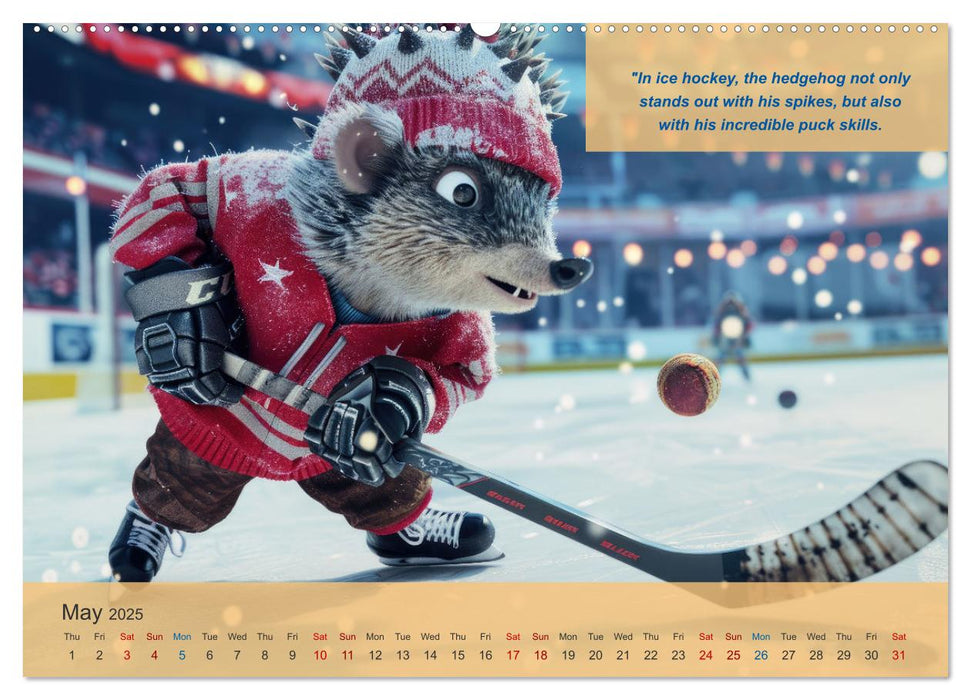 The most charming ice hockey animals in action (CALVENDO Monthly Calendar 2025)