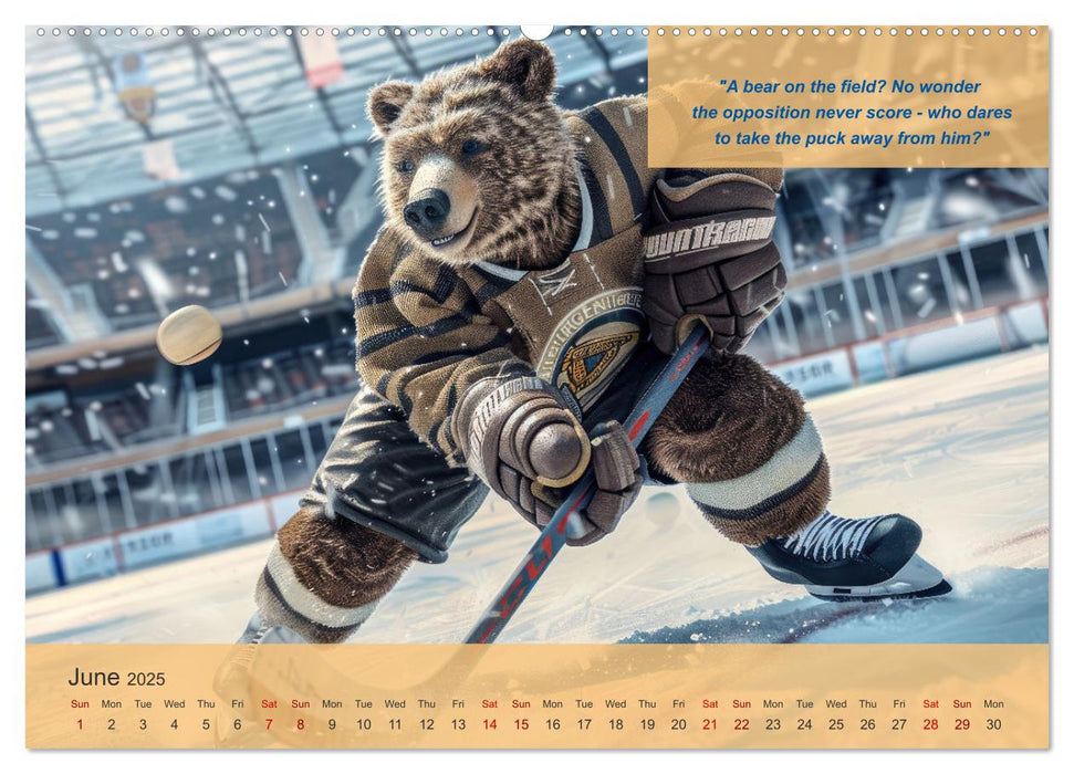 The most charming ice hockey animals in action (CALVENDO Monthly Calendar 2025)