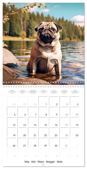 PUGS Cute and cuddly doggies (CALVENDO Monthly Calendar 2025)