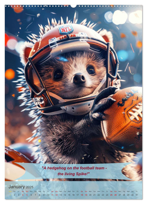 American football with funny animals (CALVENDO Monthly Calendar 2025)