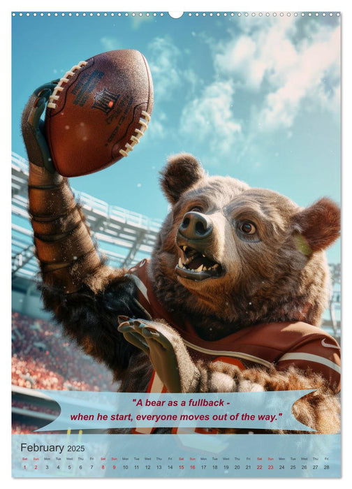 American football with funny animals (CALVENDO Monthly Calendar 2025)