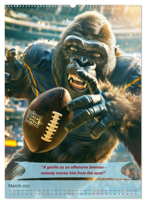 American football with funny animals (CALVENDO Monthly Calendar 2025)