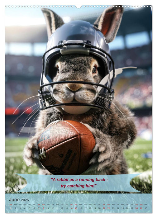 American football with funny animals (CALVENDO Monthly Calendar 2025)