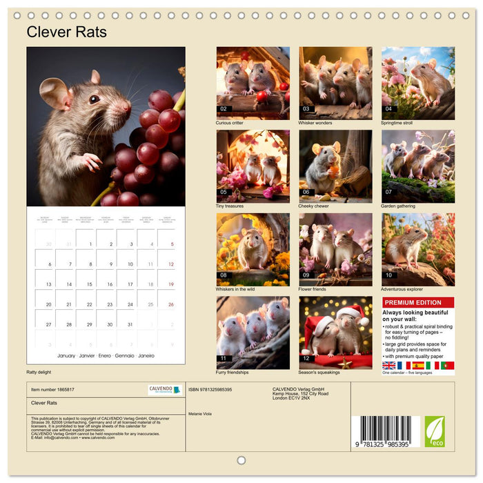 Clever Rats (CALVENDO Monthly Calendar 2025)