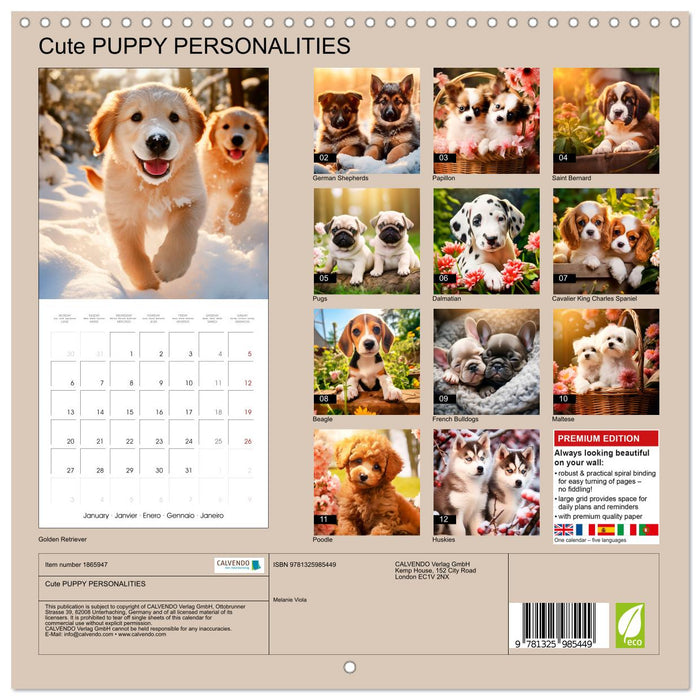 Cute PUPPY PERSONALITIES (CALVENDO Monthly Calendar 2025)