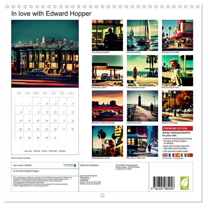 In love with Edward Hopper (CALVENDO Monthly Calendar 2025)