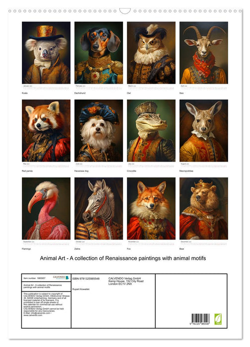 Animal Art - A collection of Renaissance paintings with animal motifs (CALVENDO Monthly Calendar 2025)